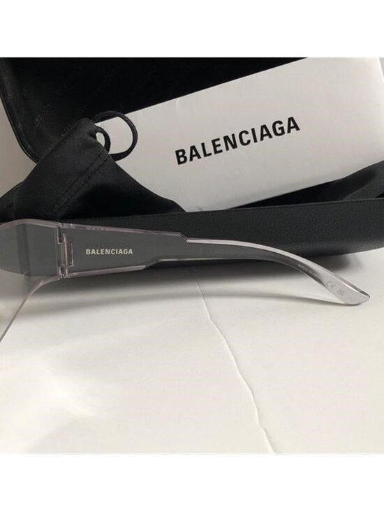 New Authentic Balenciaga Women\'s Rimless Shield Sunglasses in Gray Smoke main image 7